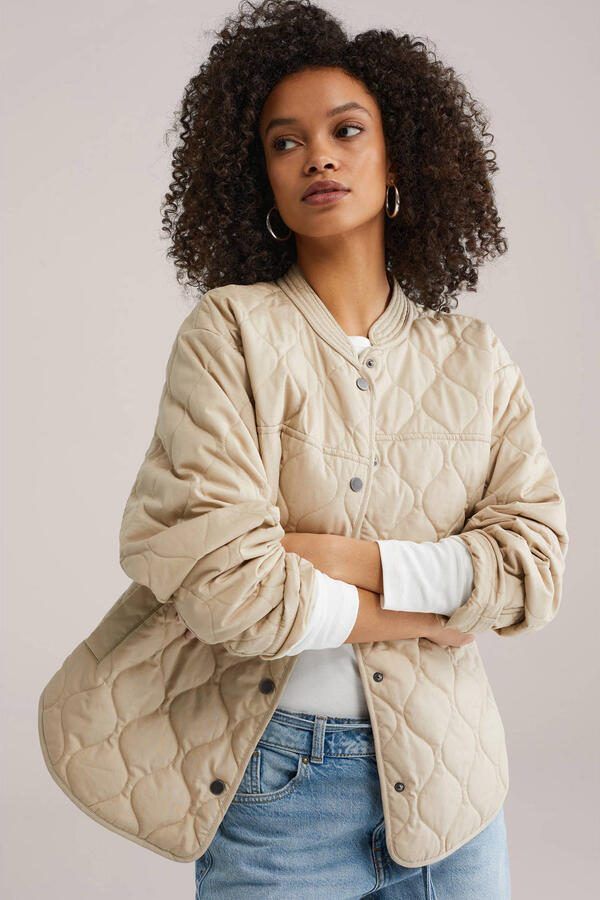 WE Fashion quilted jas beige - Foto 3