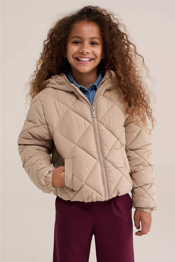 WE Fashion quilted jas beige