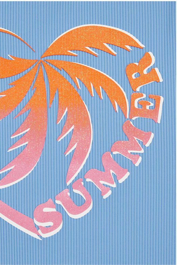 WE Fashion Racerback badpak lichtblauw roze oranje - Foto 2