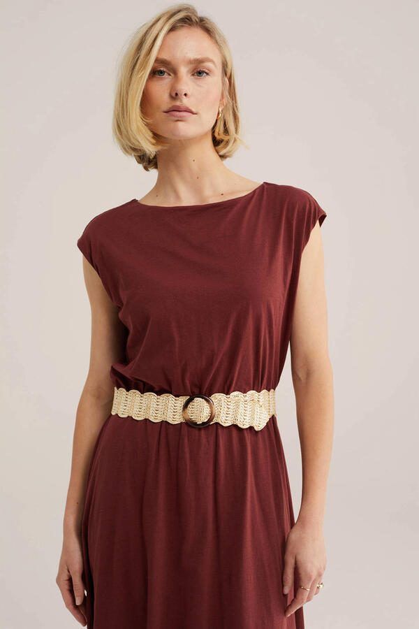 WE Fashion raffia riem naturel