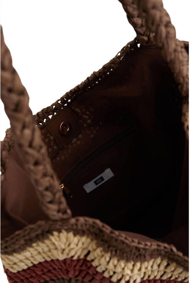 WE Fashion raffia shopper bruin - Foto 2