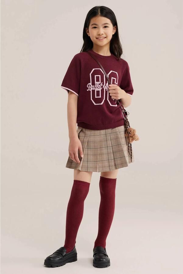 WE Fashion rechtvallend T-shirt donkerrood - Foto 2