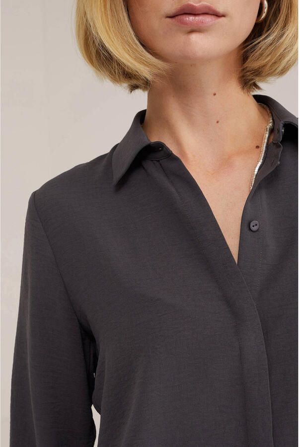 WE Fashion rechtvallende blouse antraciet - Foto 2