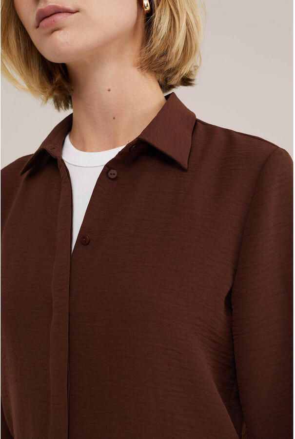 WE Fashion rechtvallende blouse bruin - Foto 2