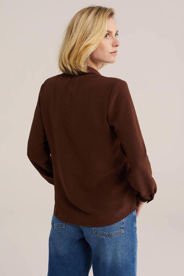 WE Fashion rechtvallende blouse bruin - Foto 3