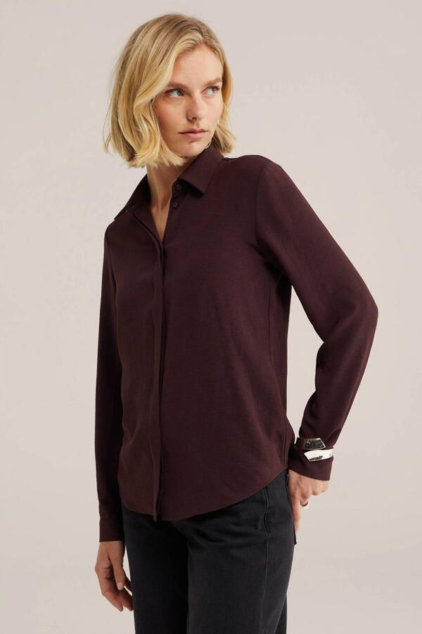 WE Fashion rechtvallende blouse donkerrood