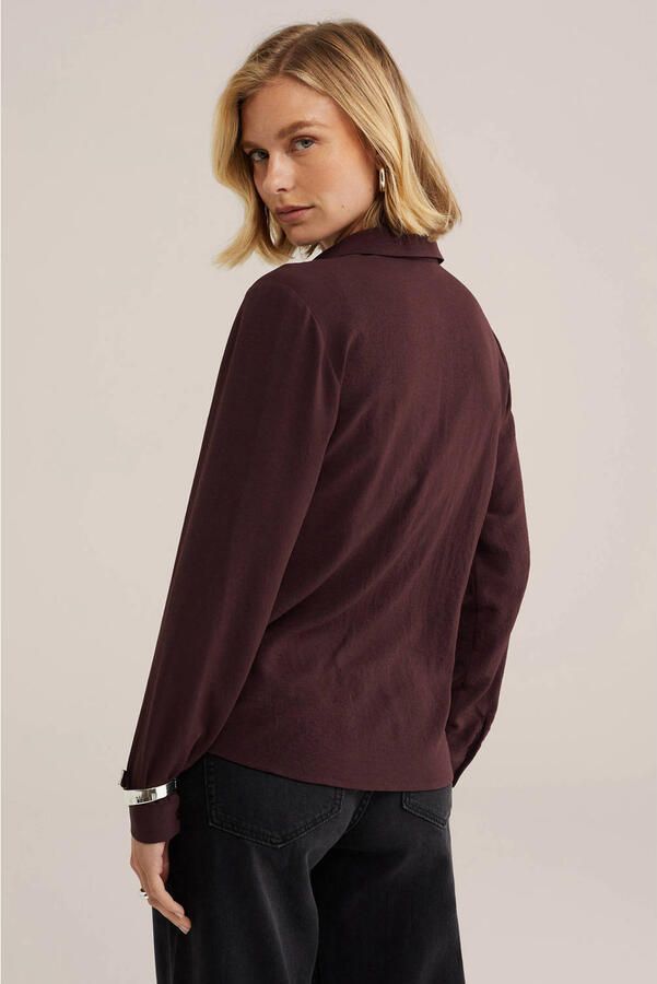 WE Fashion rechtvallende blouse donkerrood - Foto 2