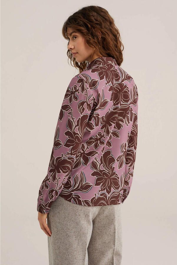 WE Fashion rechtvallende gebloemde blouse oudroze - Foto 2