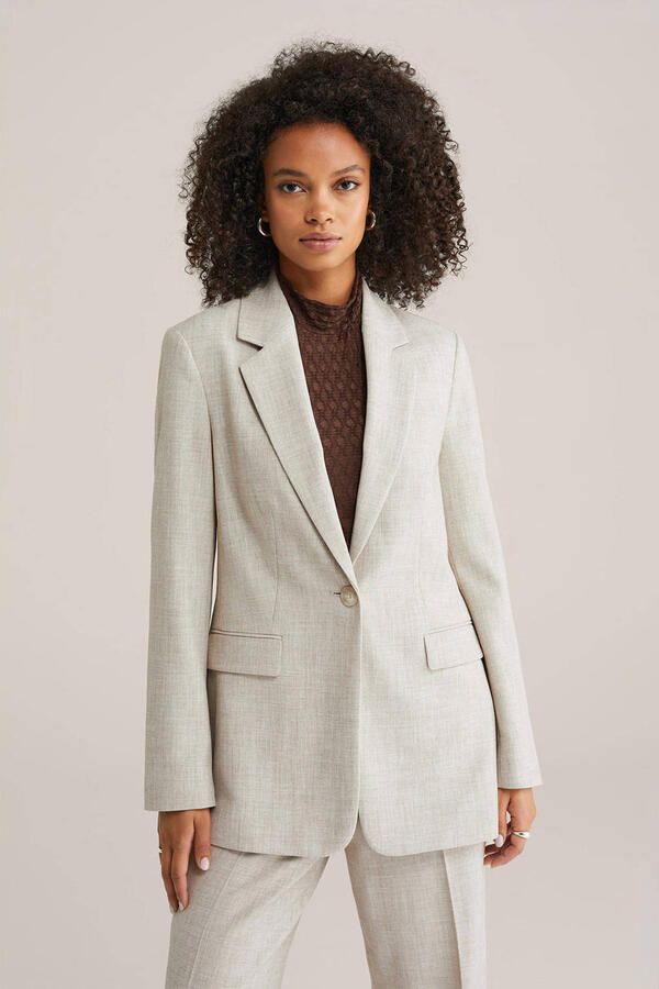 WE Fashion regular blazer beige