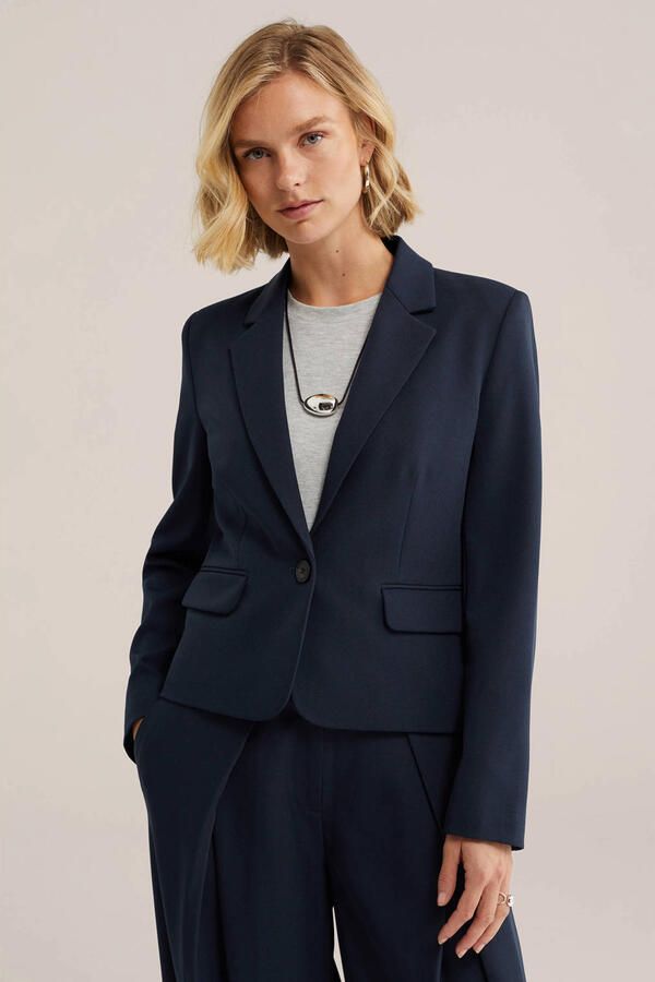 WE Fashion regular blazer blauw