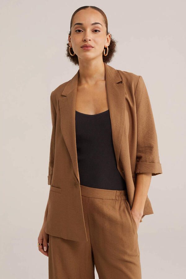 WE Fashion regular blazer camel