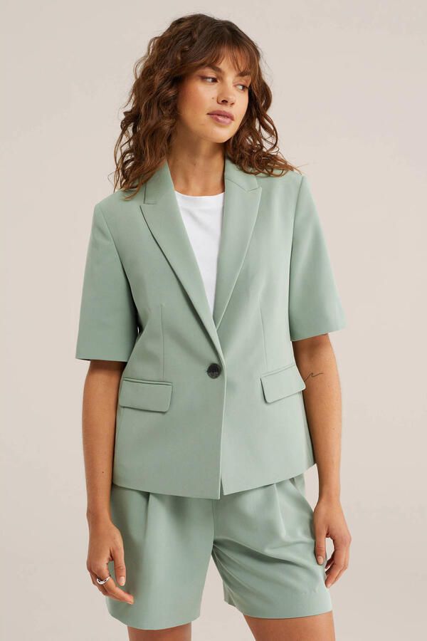 WE Fashion regular blazer groen