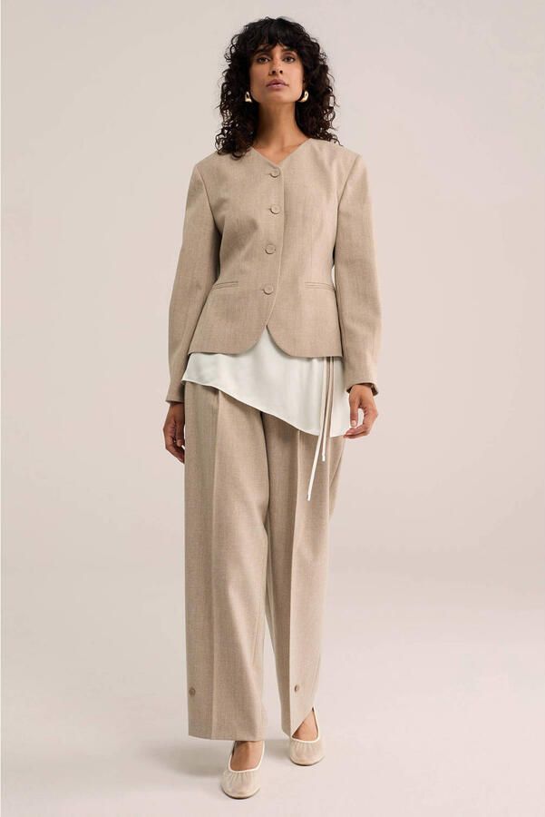 WE Fashion WE STUDIO regular blazer met wol beige - Foto 3