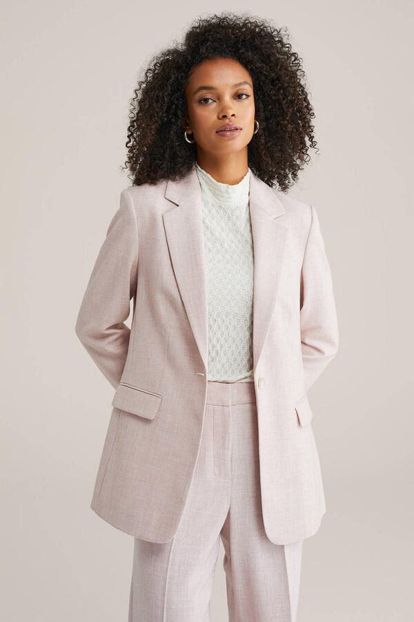 WE Fashion regular blazer oudroze