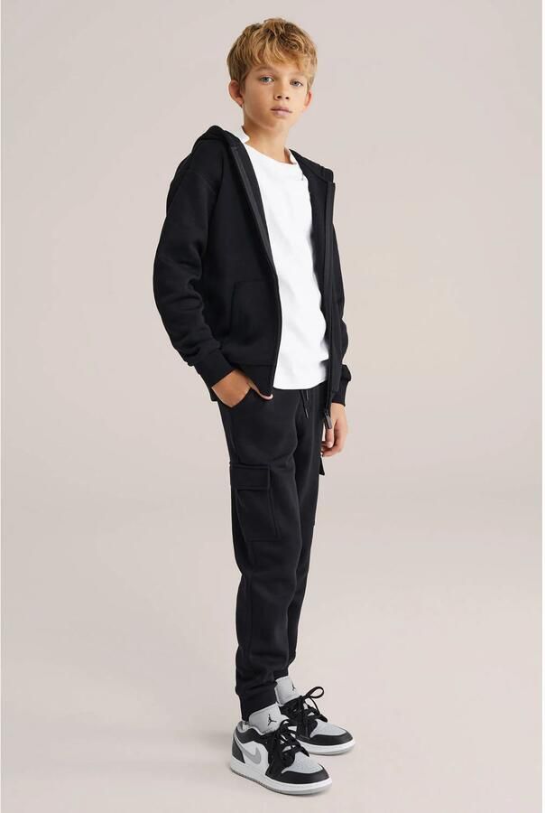 WE Fashion regular cargobroek zwart - Foto 2