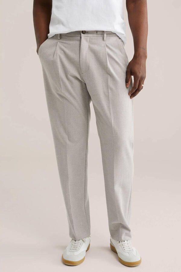 WE Fashion regular casual broek zand