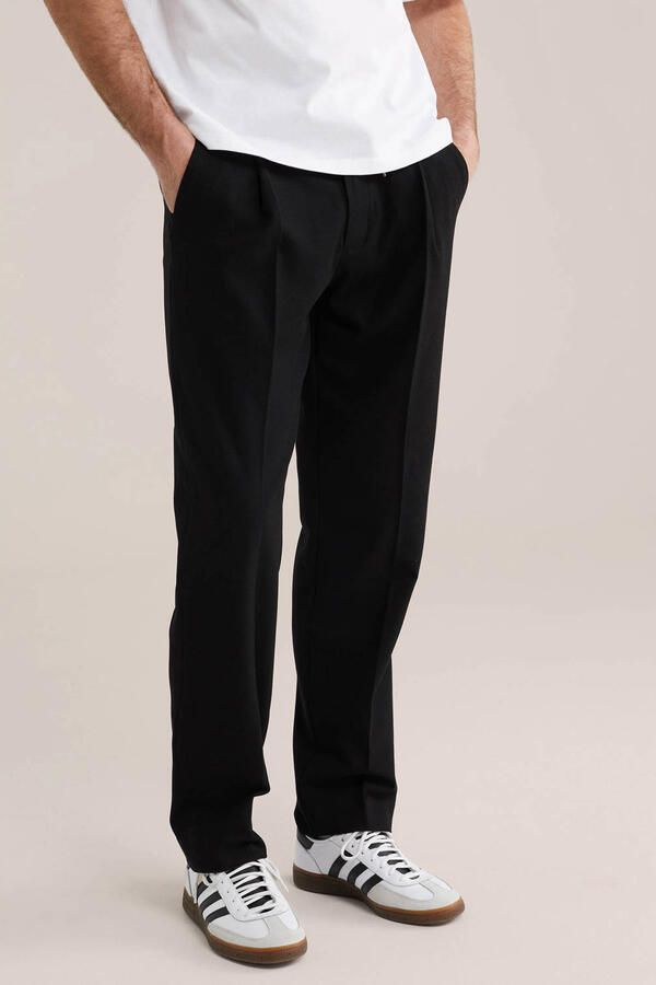 WE Fashion regular casual broek zwart