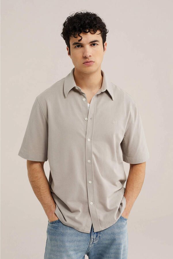WE Fashion regular casual overhemd beige