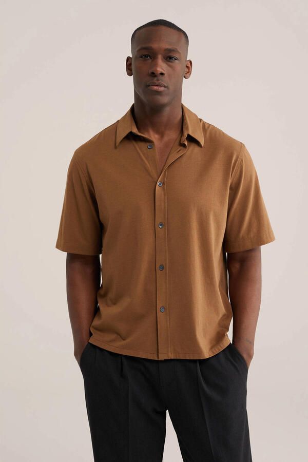 WE Fashion regular casual overhemd bruin