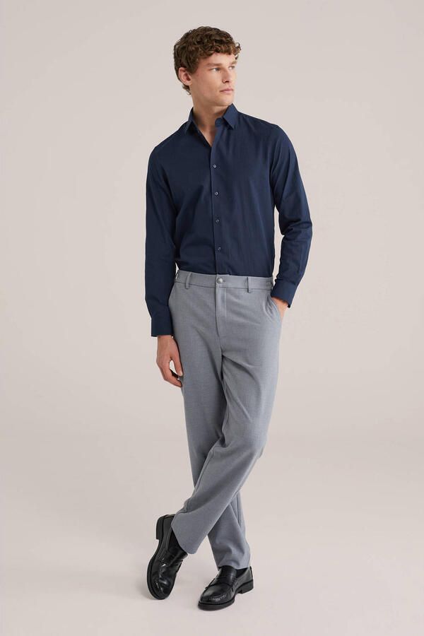 WE Fashion regular casual overhemd donkerblauw - Foto 3
