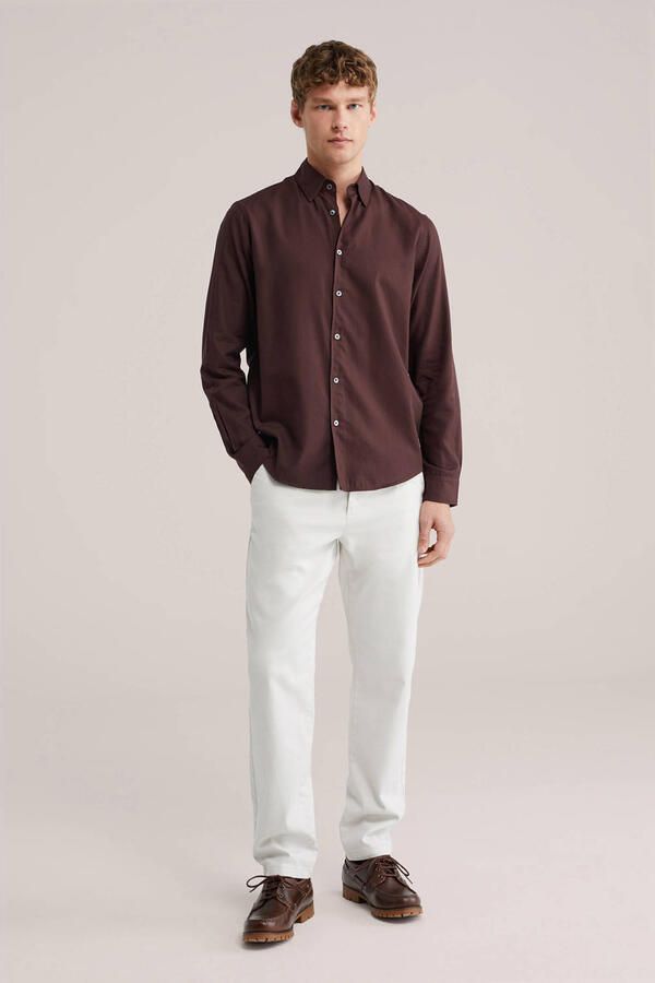 WE Fashion regular casual overhemd donkerbruin - Foto 2