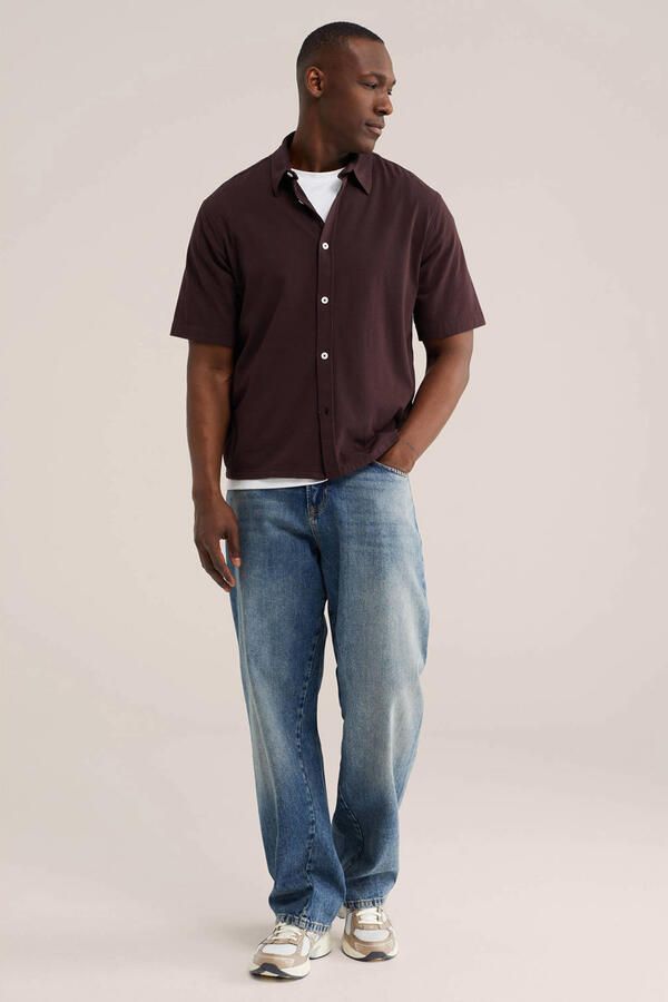 WE Fashion regular casual overhemd donkerbruin - Foto 3