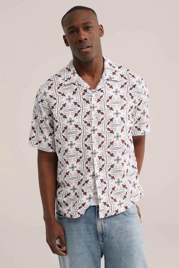 WE Fashion regular casual overhemd donkerrood