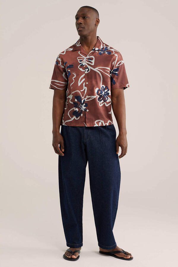 WE Fashion regular casual overhemd donkerrood