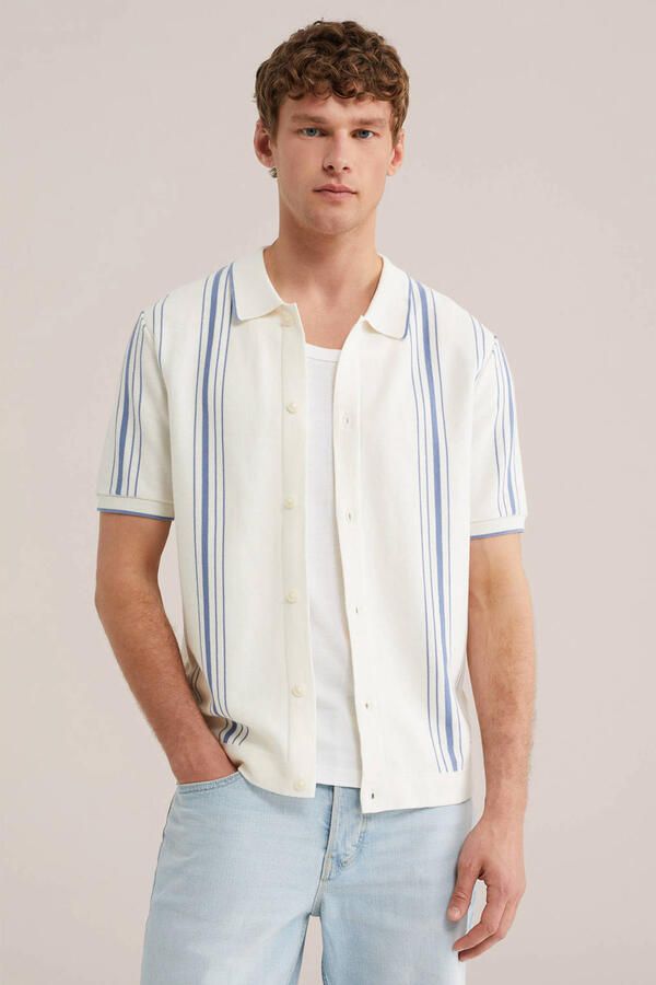 WE Fashion regular casual overhemd ecru