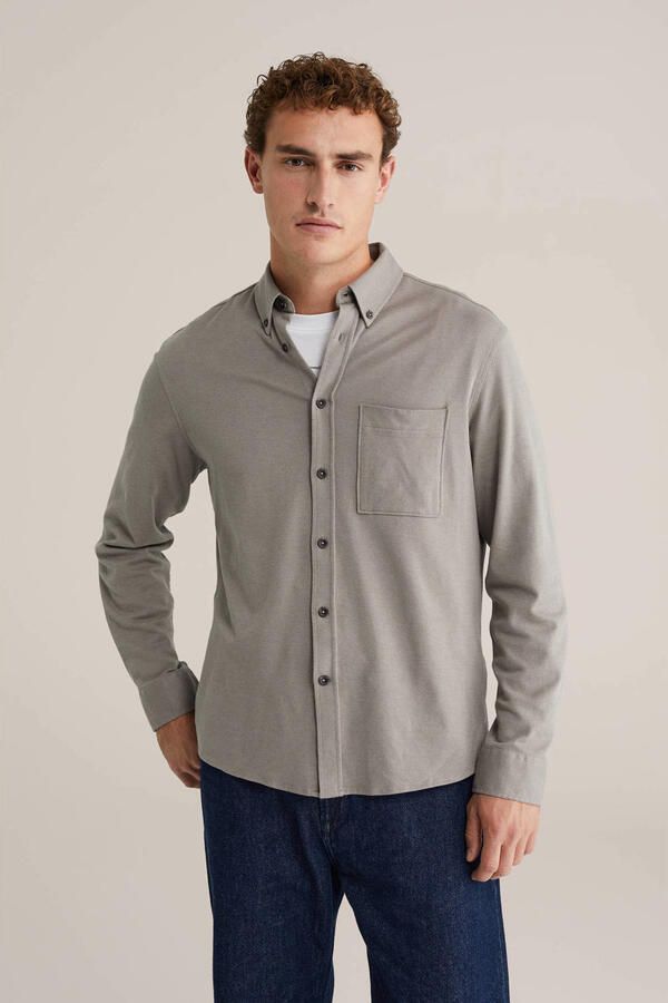 WE Fashion regular casual overhemd grijs
