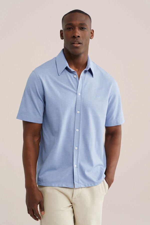 WE Fashion regular casual overhemd lichtblauw