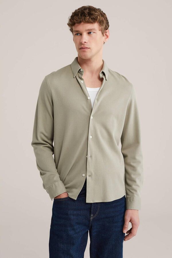 WE Fashion regular casual overhemd lichtgroen