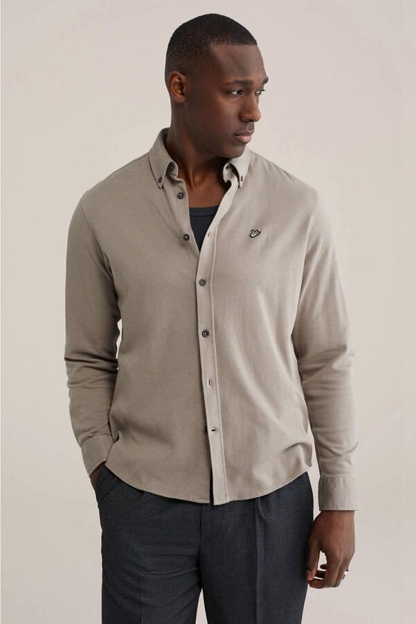 WE Fashion Regular casual overhemd taupe