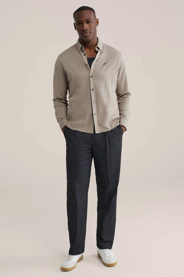 WE Fashion Regular casual overhemd taupe - Foto 3