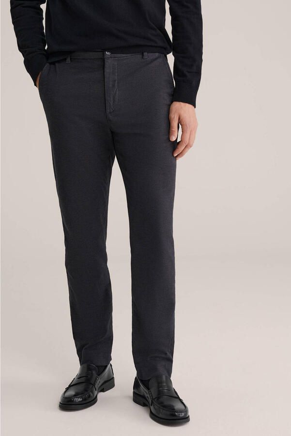 WE Fashion regular chino donkerblauw