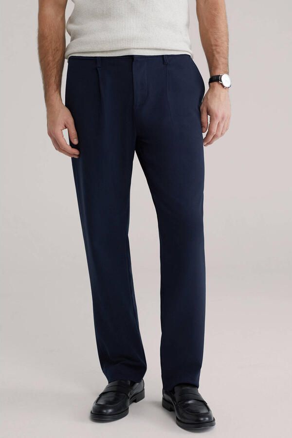 WE Fashion regular chino donkerblauw