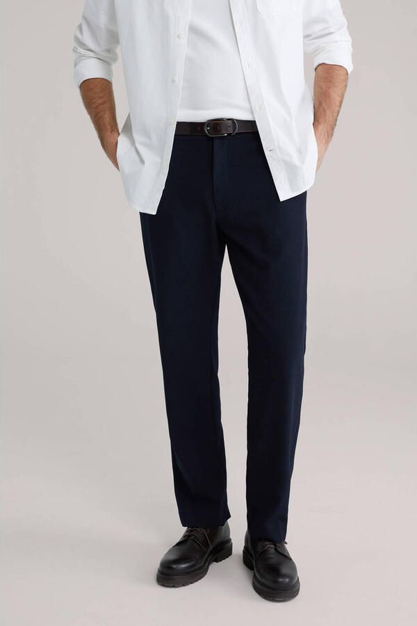 WE Fashion regular chino donkerblauw