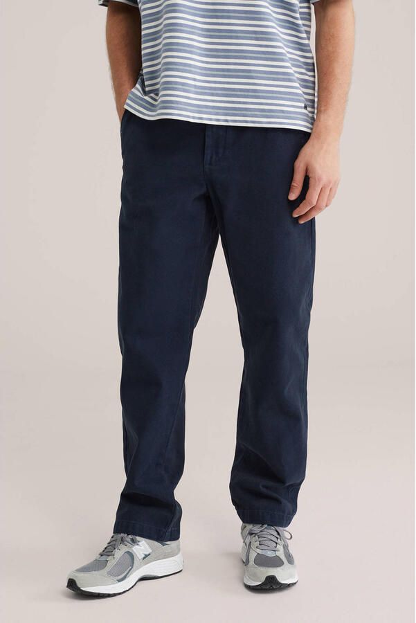 WE Fashion regular chino donkerblauw