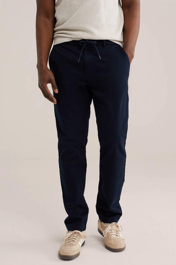 WE Fashion regular chino donkerblauw