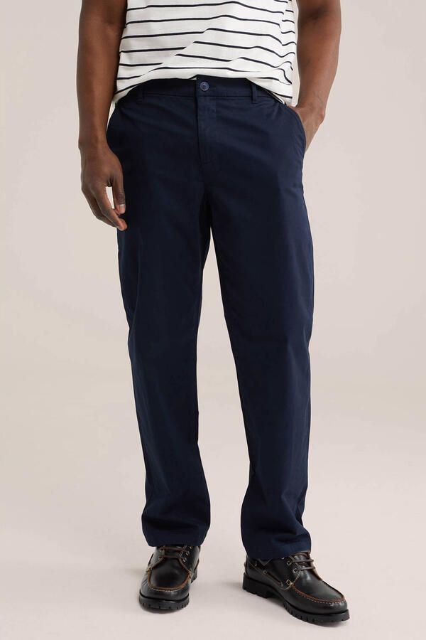 WE Fashion regular chino donkerblauw