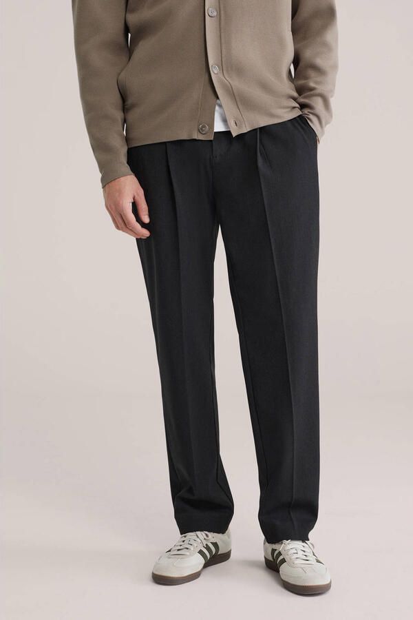 WE Fashion regular chino donkergrijs
