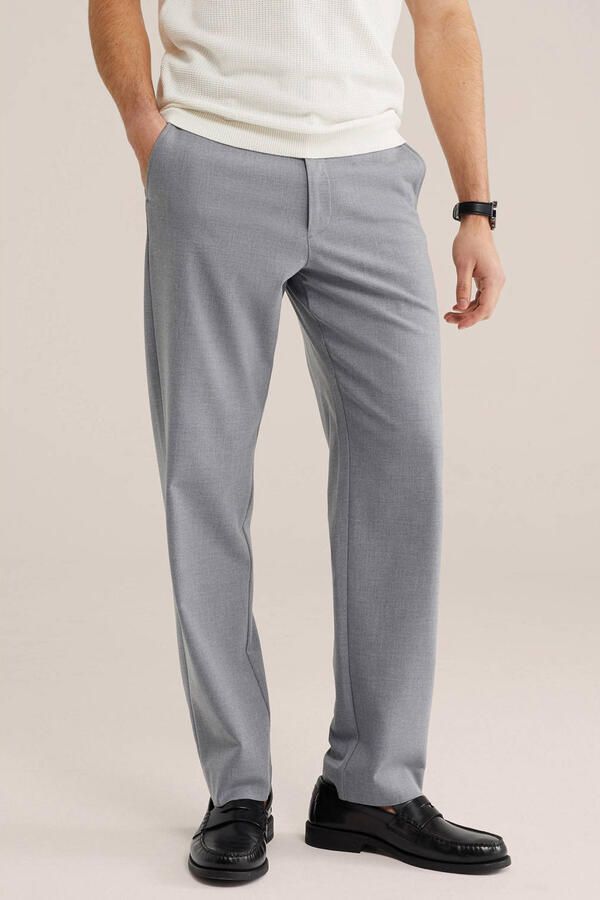 WE Fashion regular chino grijs