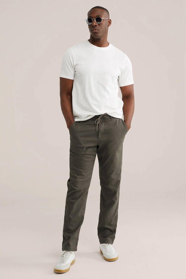 WE Fashion regular chino groen