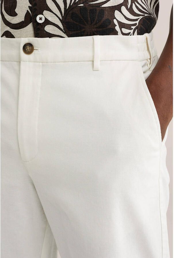 WE Fashion regular chino met linnen ecru - Foto 2