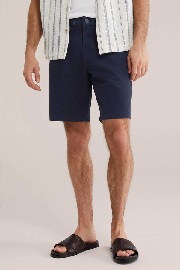 WE Fashion regular chino short donkerblauw