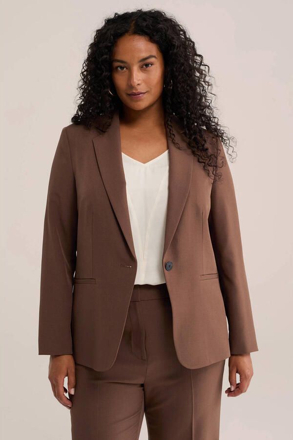 WE Fashion regular fit blazer bruin
