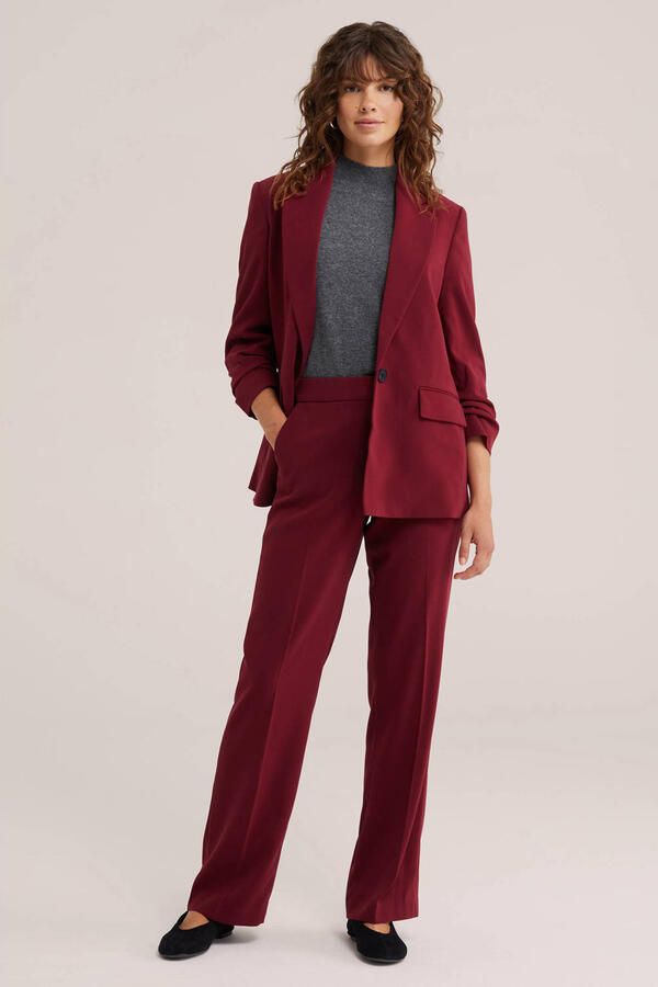 WE Fashion regular fit blazer donkerrood - Foto 3