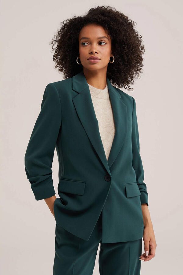 WE Fashion regular fit blazer groen