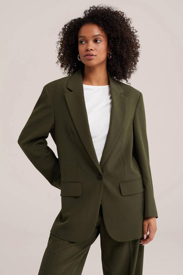 WE Fashion regular fit blazer groen
