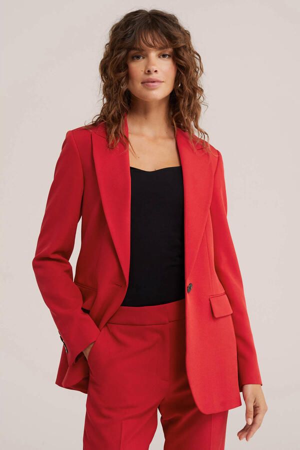 WE Fashion regular fit blazer rood